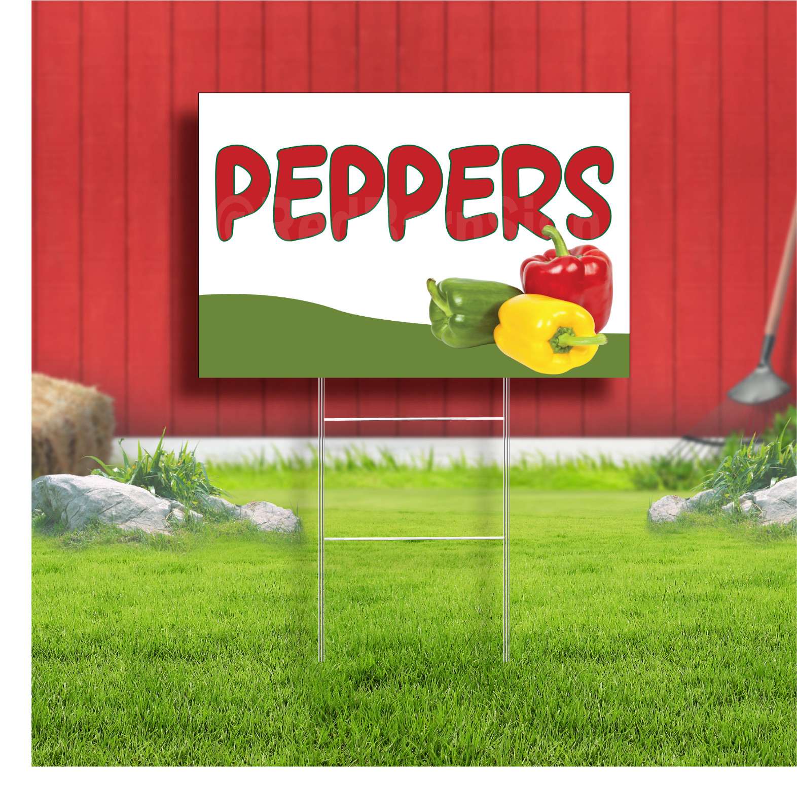 Peppers Coroplast Sign Plastic Indoor Outdoor Yard Sign