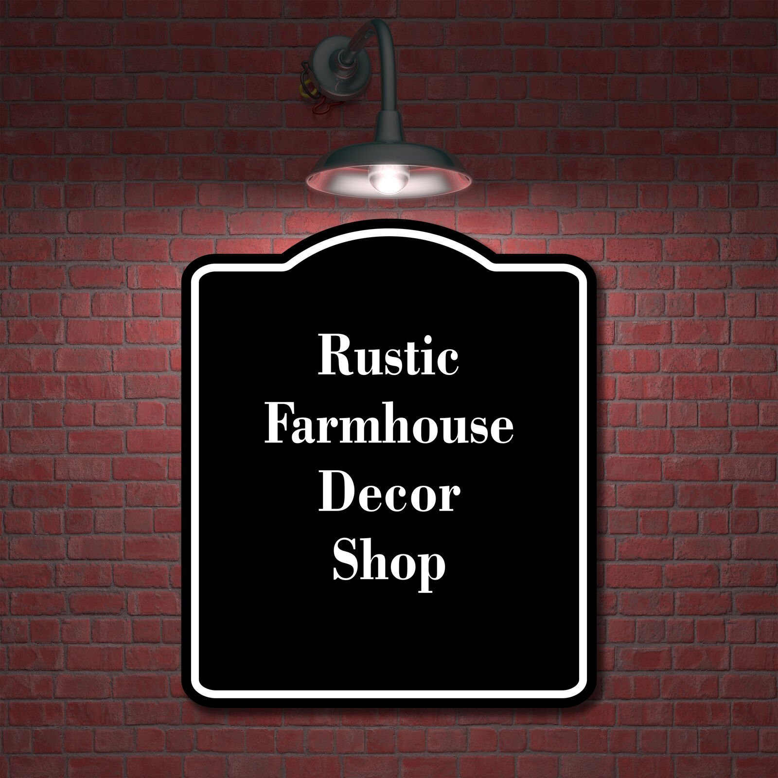 Rustic Farmhouse Decor Shop BLACK Aluminum Composite Sign