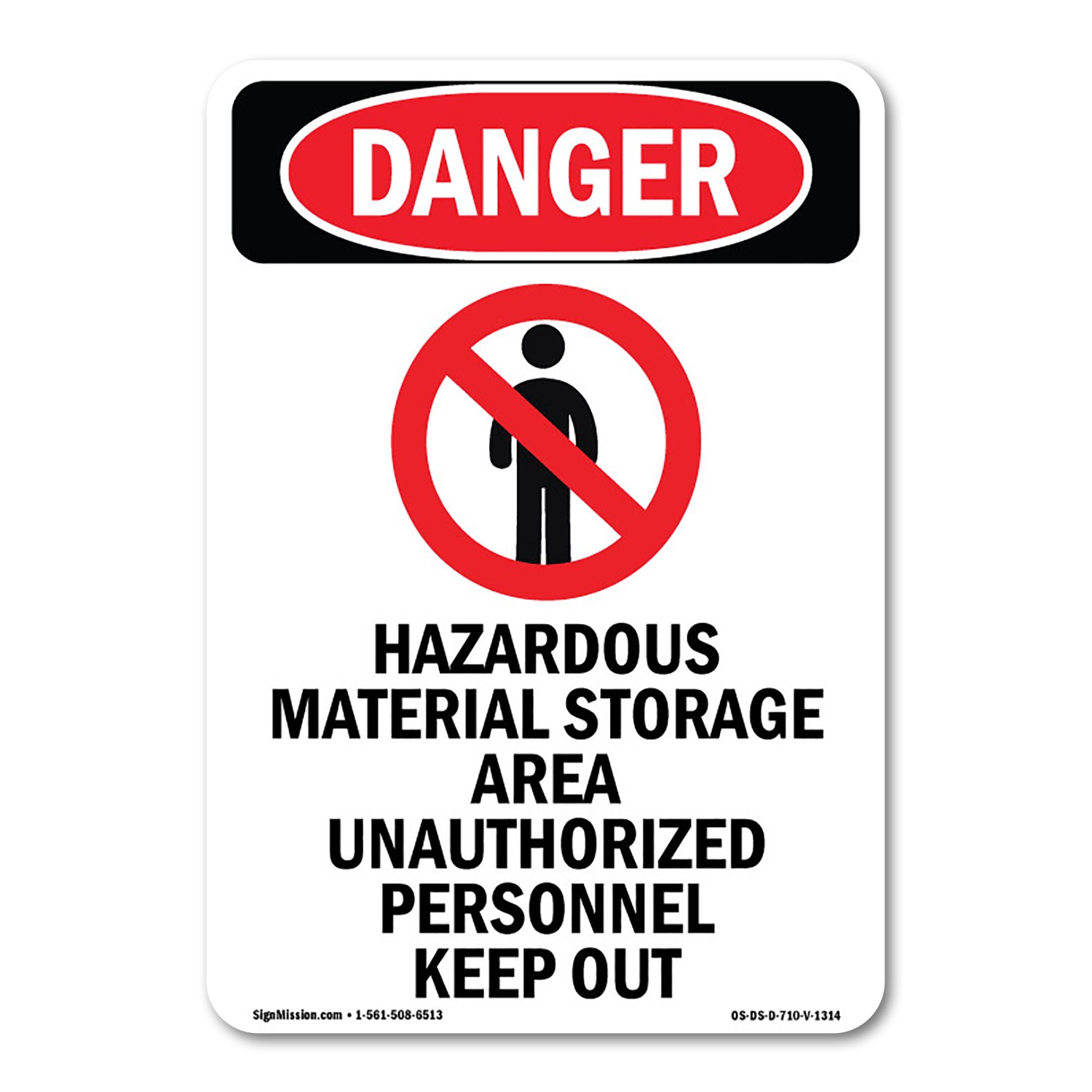 Hazardous Material ANSI Danger Sign Metal Plastic Decal