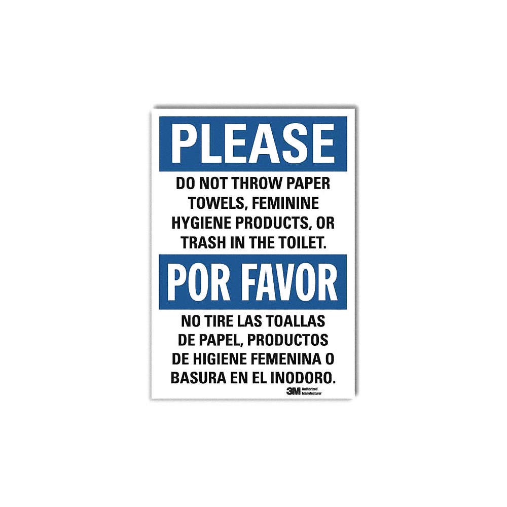 LYLE U1-1049-RD_5X7 Hygiene Sign,7inx5in,Reflective Sheeting 24WX39