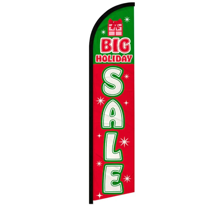 Big Holiday Sale (Gift) Windless Full Sleeve Advertising Christmas Banner Flag