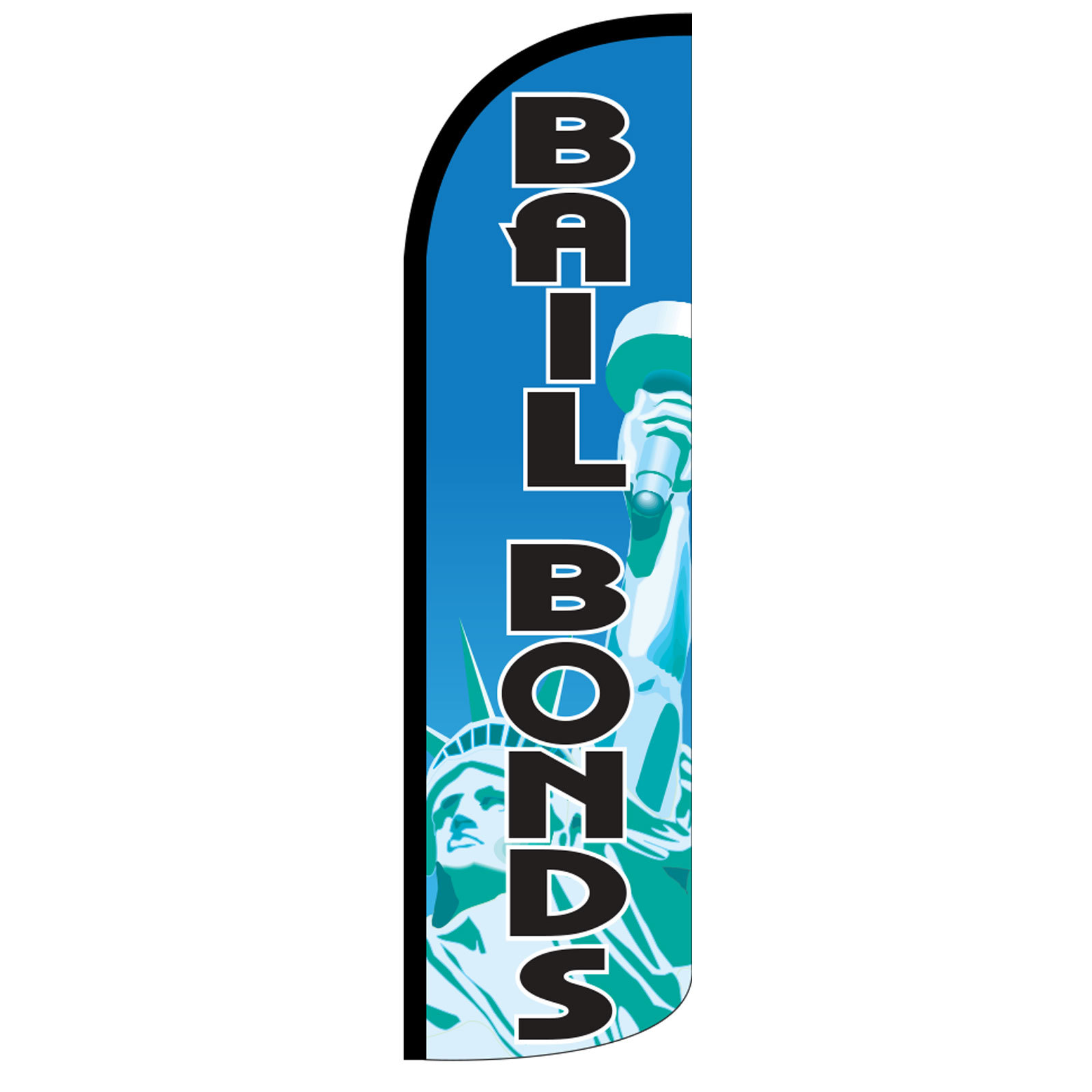 Bail Bonds Banner Flag Sign Display Only Flutter Feather Windless Swooper 3′ BB