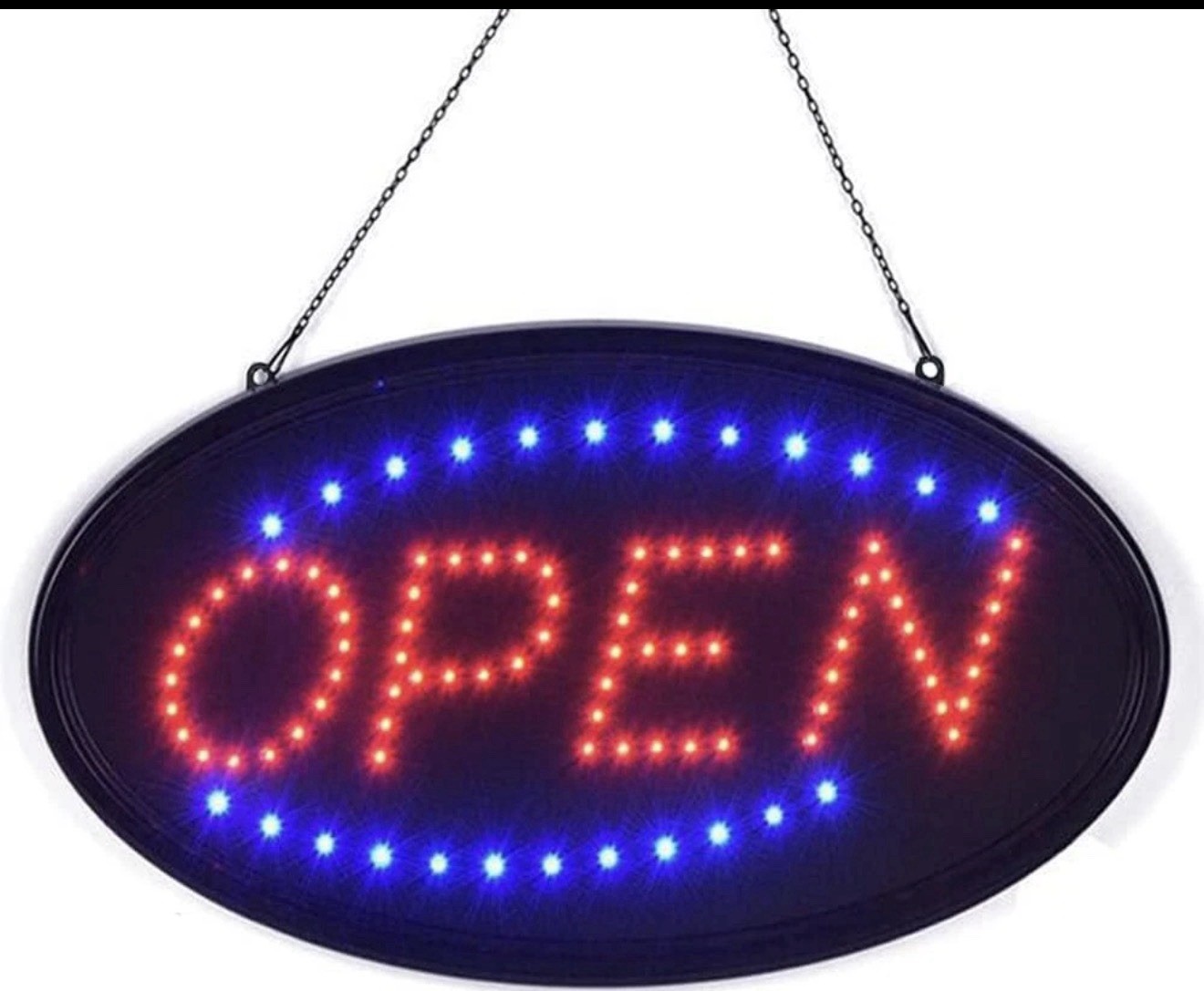 KEBE LED Open Sign 19×10 Bright Flashing Light Business Window Electric Board