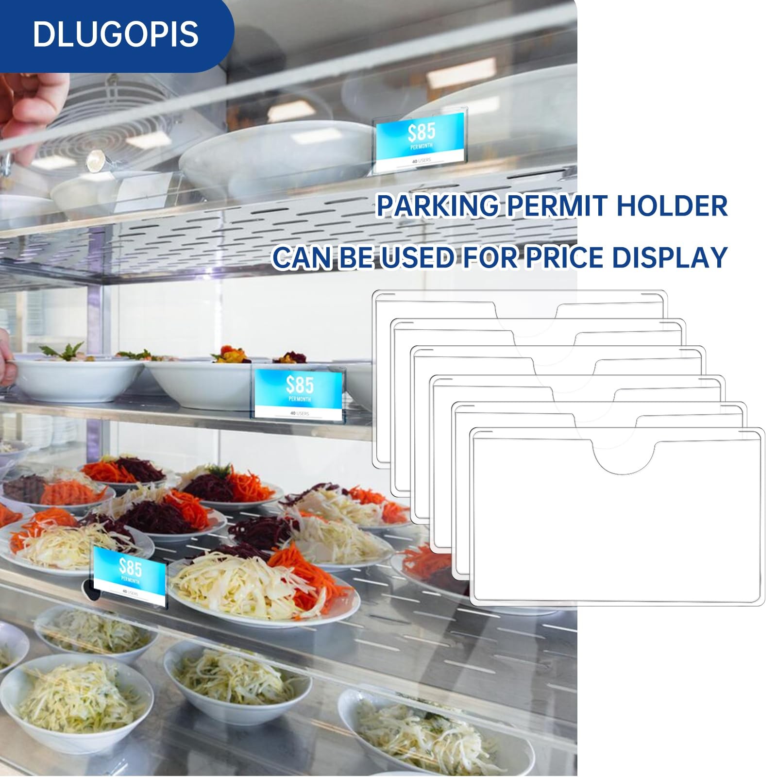 DLUGOPIS 6 Pcs Car Business Card Holder Display Parking Pass Clear