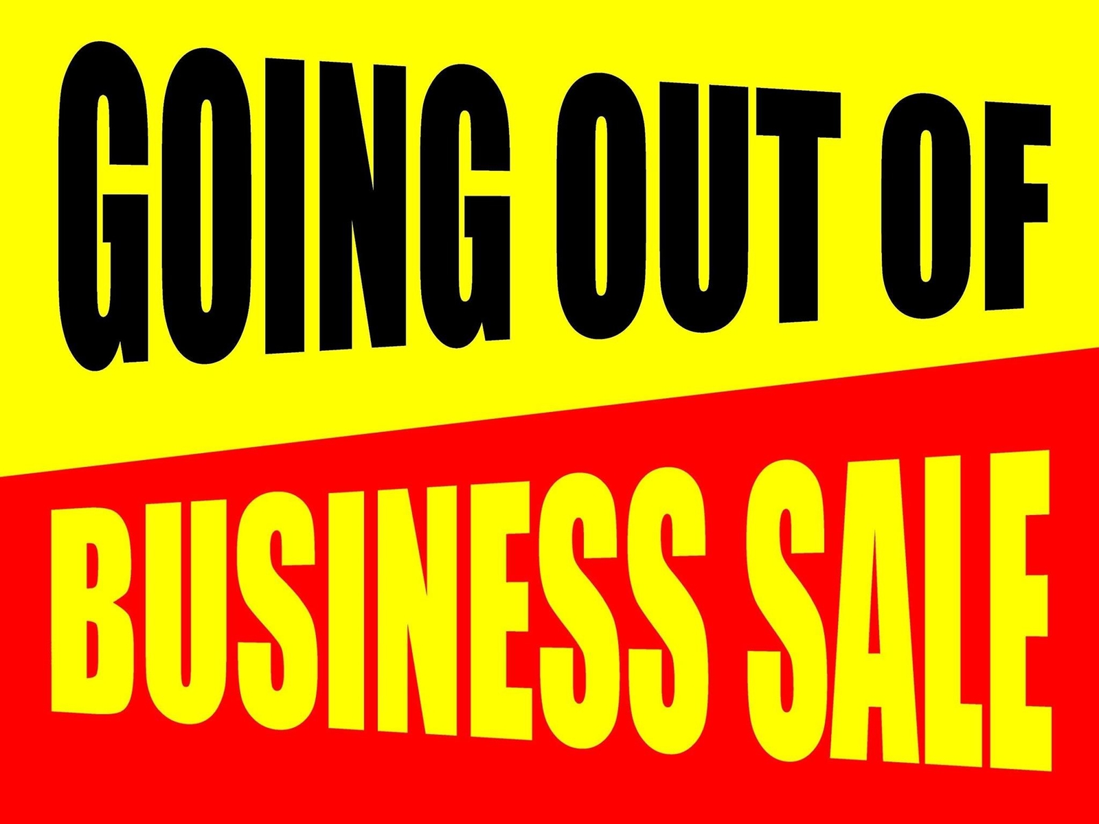 Going Out Of Business | 2 Pack | Sidewalk Sign with Metal Stakes | 24″w x 18″h