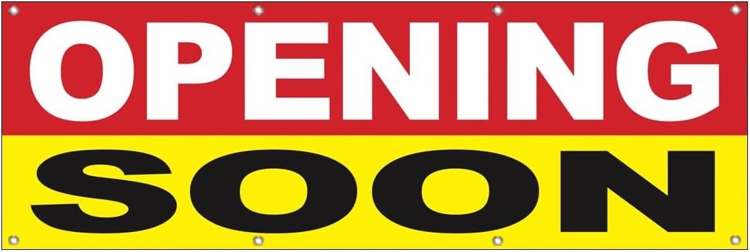 2×6 Ft OPENING SOON Banner Polyester Fabric Sign With Grommets ryb