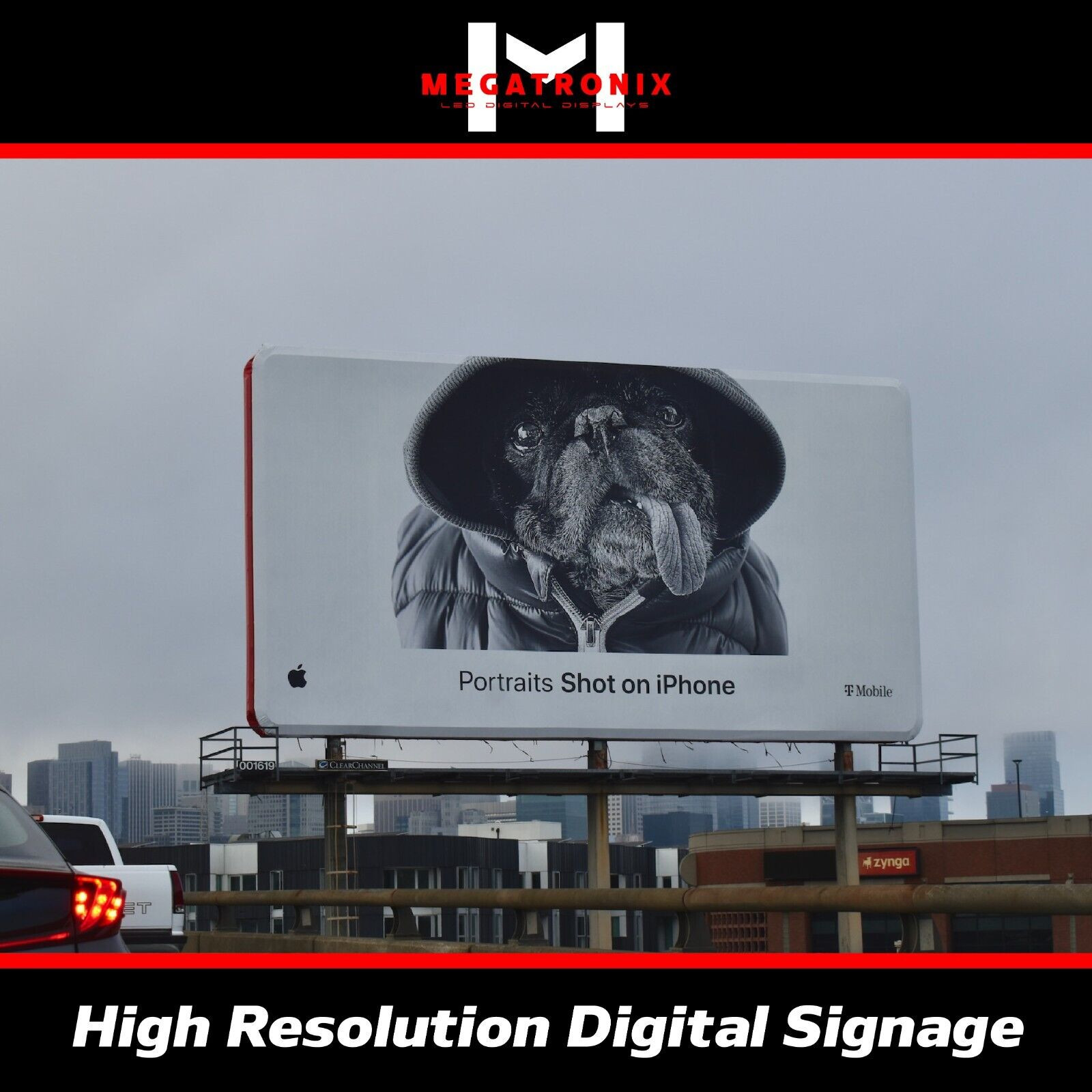 1x LED Sign 25″ x 63″ Outdoor Wireless HD Video Weatherproof Digital Signage