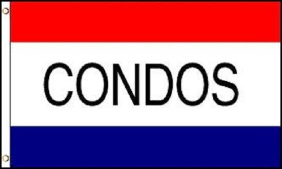 CONDOS Flag Real Estate Advertising Banner Rental Sign Realtor Pennant New 3×5