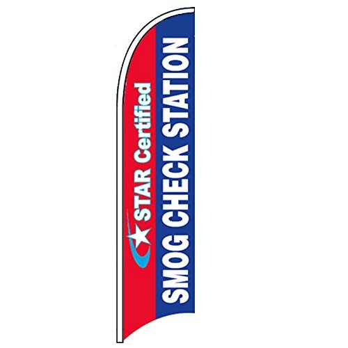 Star Certified SMOG Check Station – 2.5 ft x 11.5 ft, Blue, Black, or White