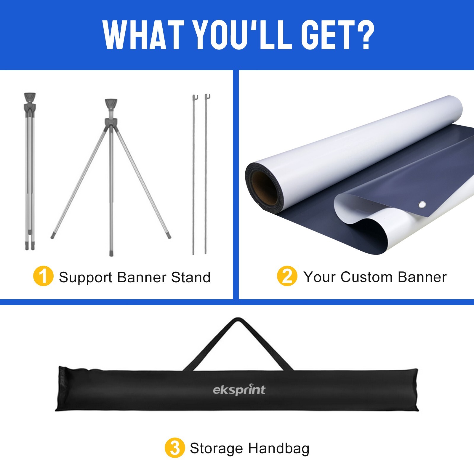 Custom retractable X-Banner Stand with Customized Banner for Business Display