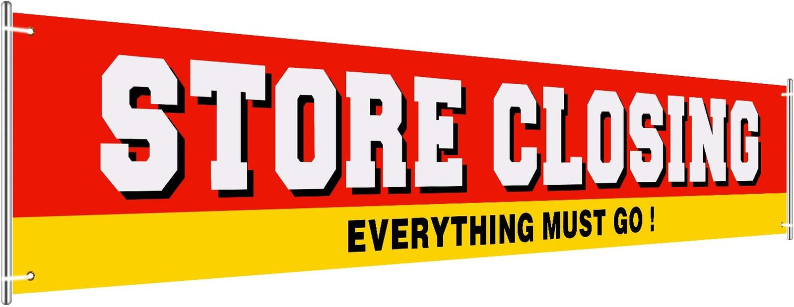 Large Store Closing Banner Everything Must Go Going Out of Business Sign Flag