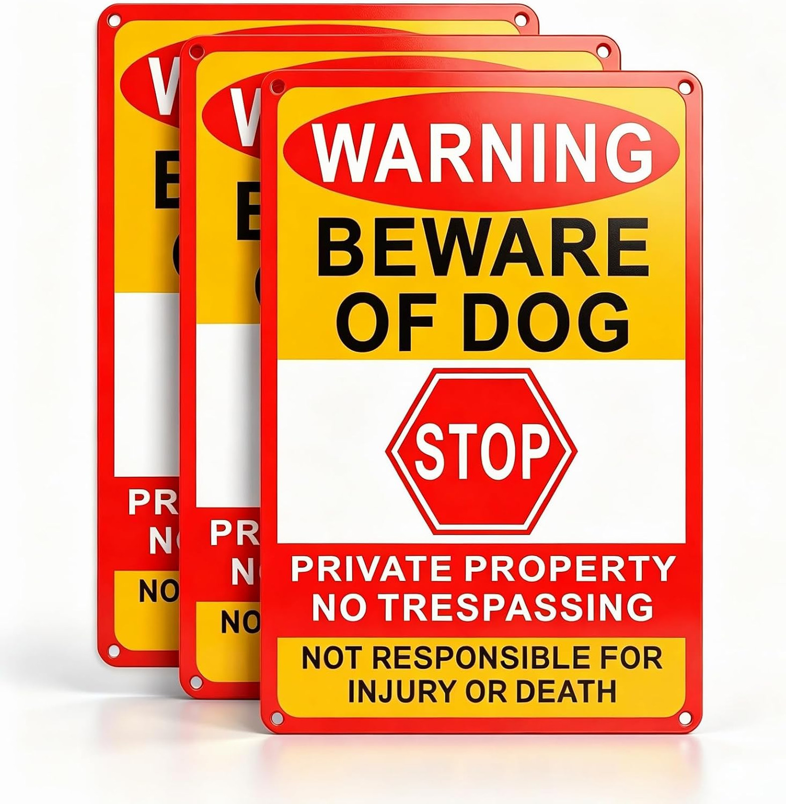 Beware Of Dog Sign 12×8 Inch Reflective Rustproof Aluminum Weatherproof Yard