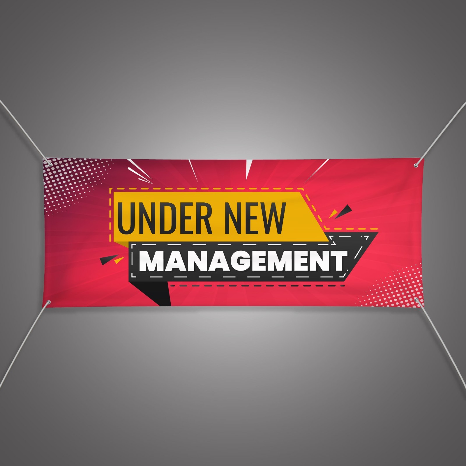 Under New Management Banner 13oz Vinyl | Ready-Made Indoor Outdoor Business Sign