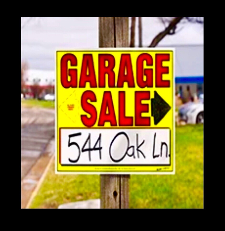 Garage Sale Kit: 3 Plastic Yard Signs 11×14 , 200 Price Stickers, 10 Price Cards