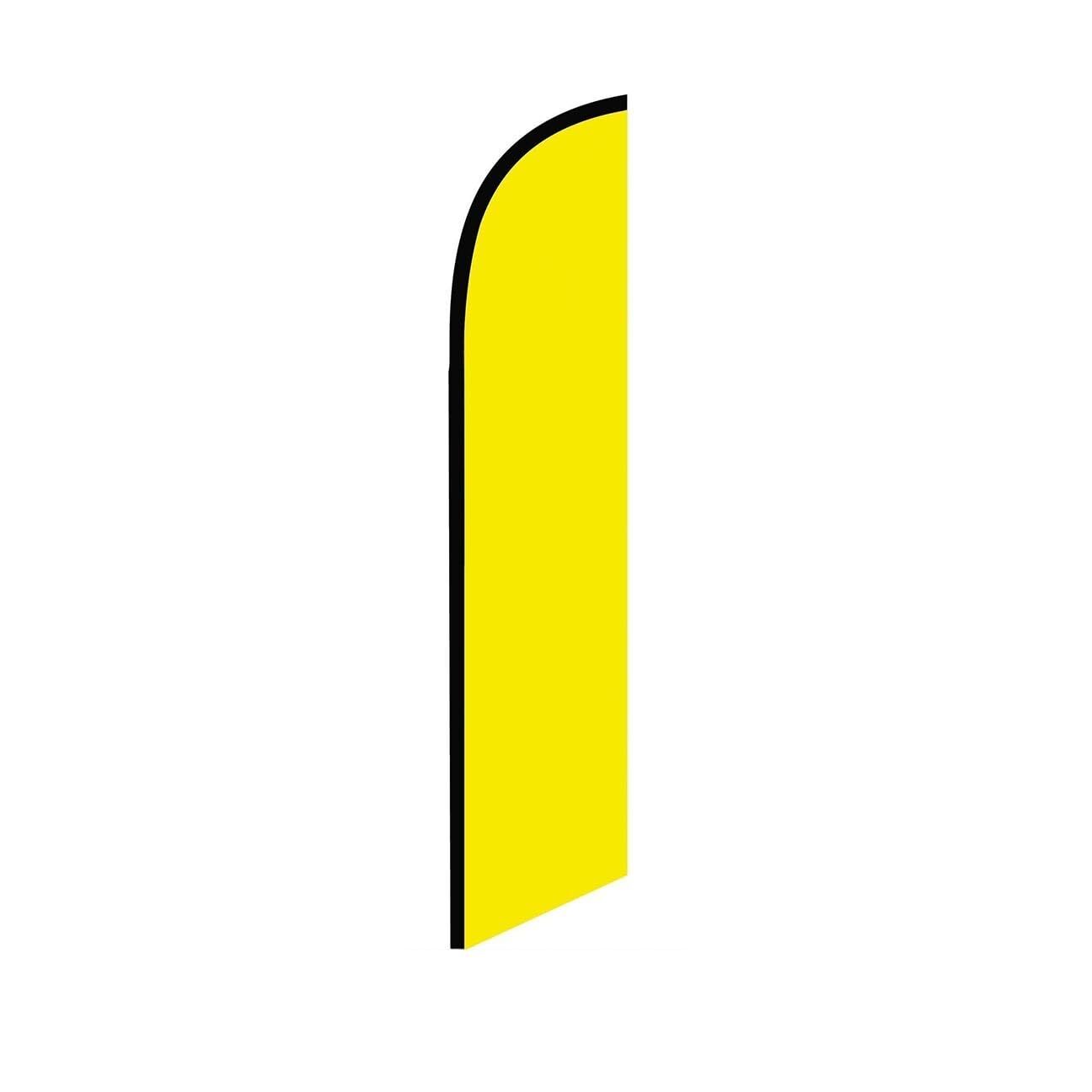 Solid Yellow Swooper Flutter Feather Flag | 3ft W x 11.5ft Tall