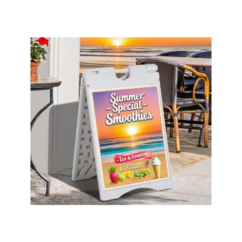 Sandwich Board, a Frame Sign Holder 15.7 In. X 26 In., Dual Display Outdoor Sign