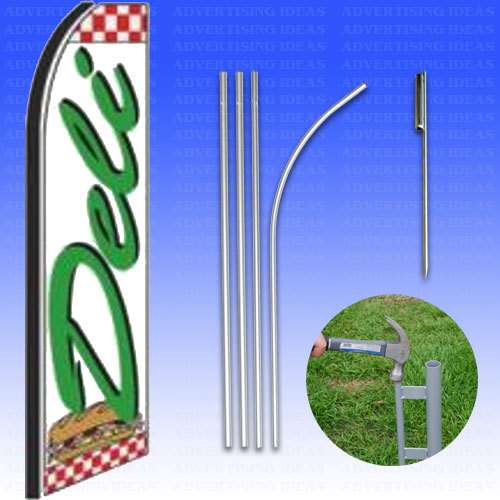 Feather Flag Swooper Advertising Flag Banner Sign 15′ Tall Kit – DELI