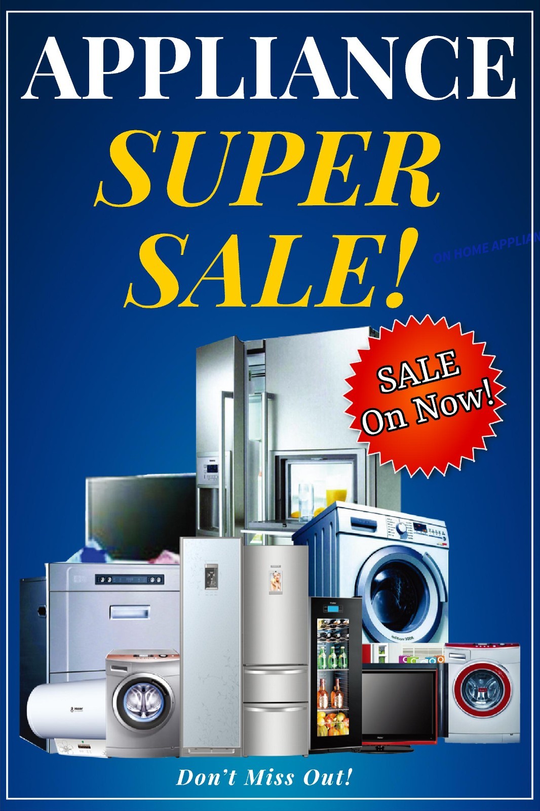 Appliance Super Sale advertising poster sign