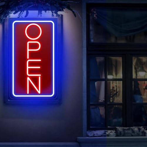 Ultra Bright LED Neon Open Sign for Storefront, Window, Door – 32″ Vertical, ON/