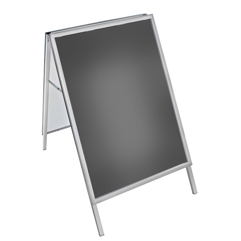 Large Silver Snap Open A-Frame Double-Sided Indoor/Outdoor Sidewalk Stand 30″W