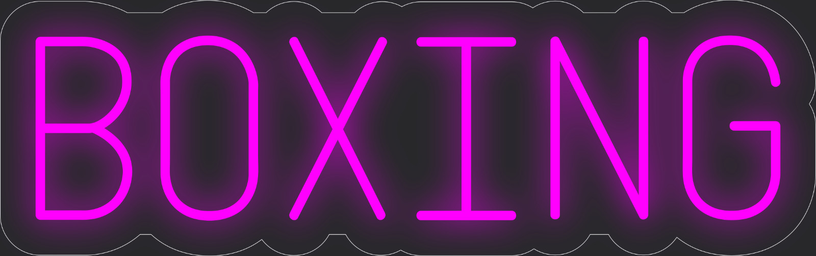 Boxing Neon LED Sign Business Wall Decor Lighted Store Sign 24 x 8 in.