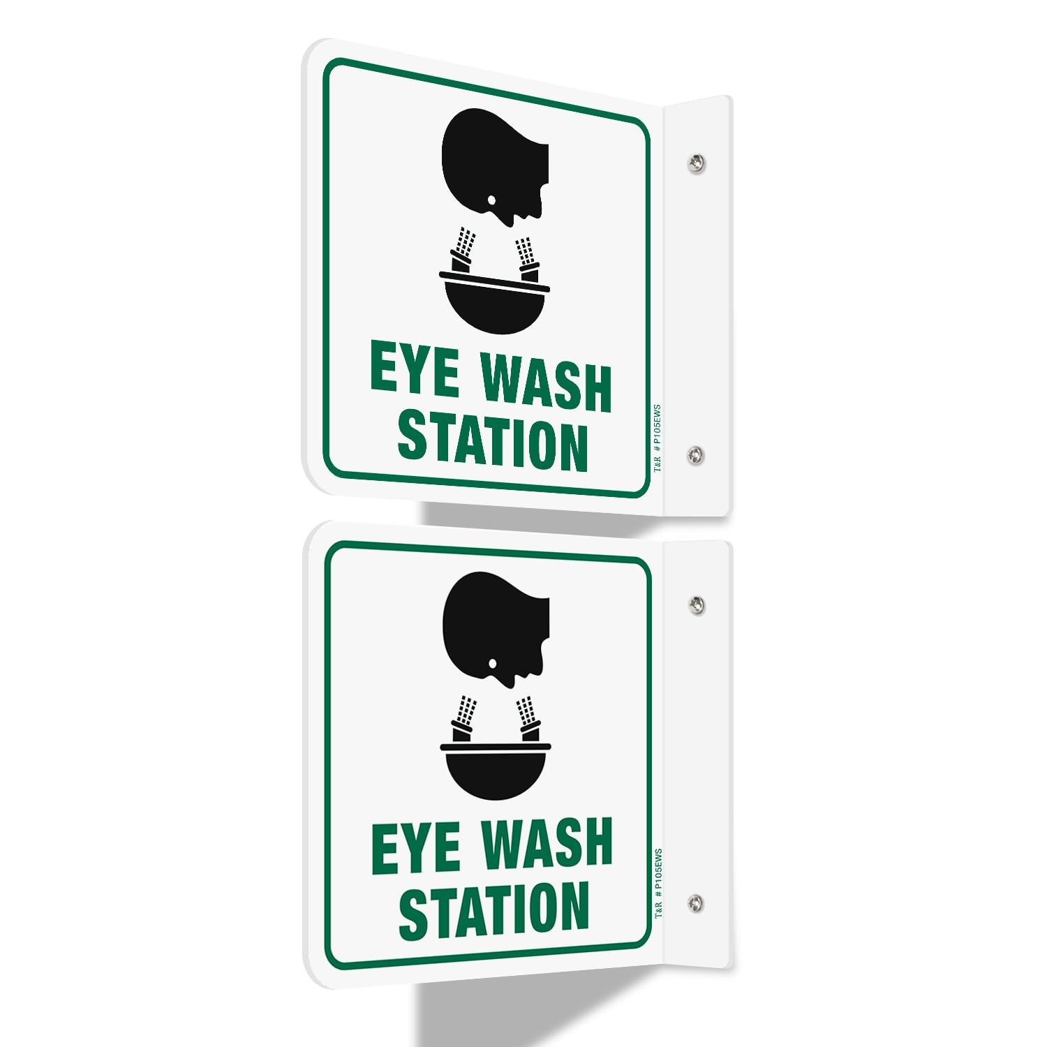 Eye Wash Station Sign 2 Pack 6 x 6 Inches Acrylic, 2 predrilled holes, Incl…