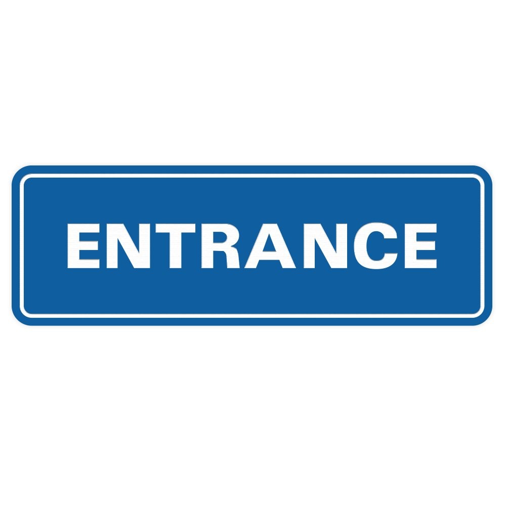 Standard Entrance Sign Large Blue Wall Door Plaque Business Office Decor