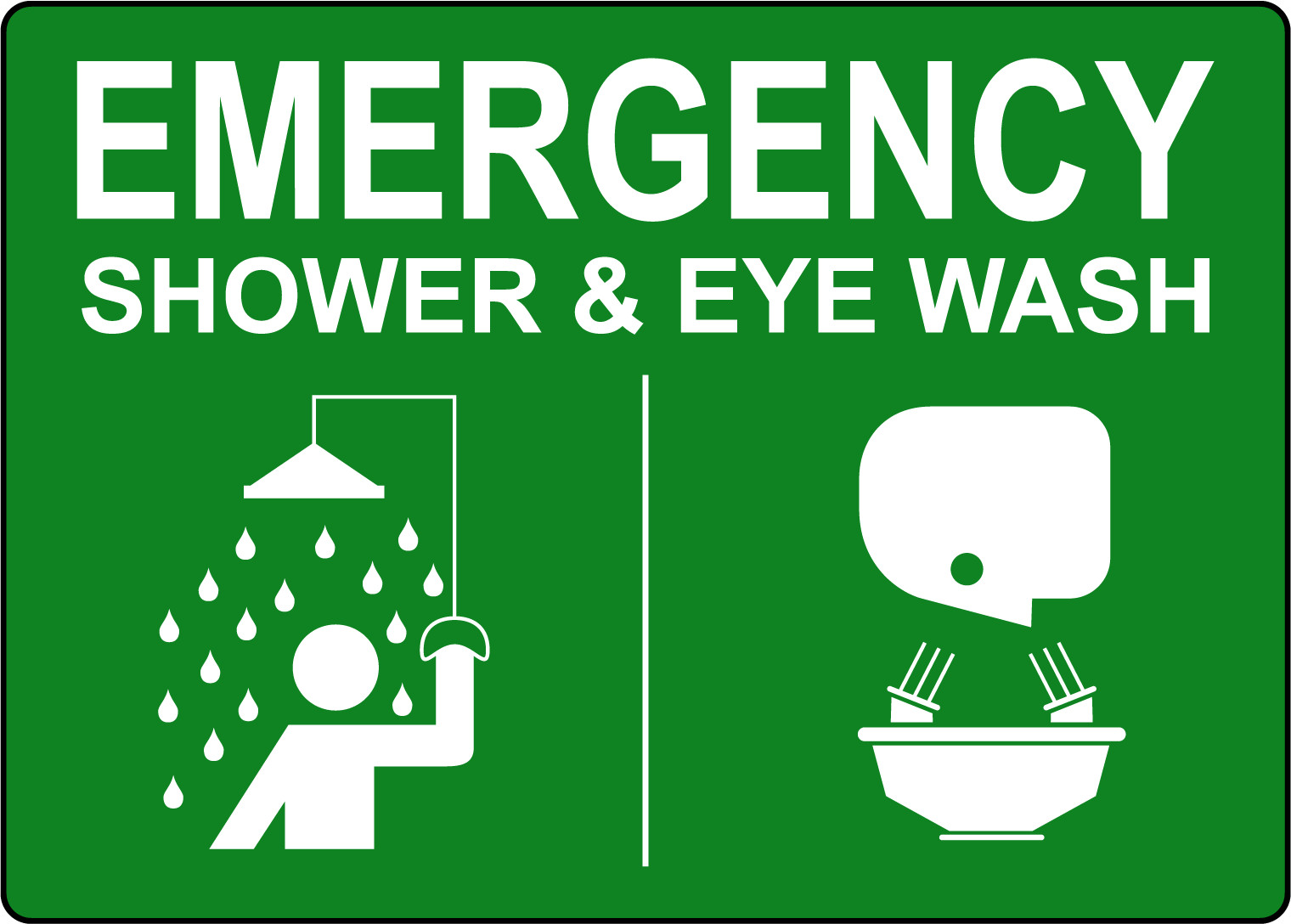 EMERGENCY SHOWER EYE WASH 2 | Adhesive Vinyl Sign Decal