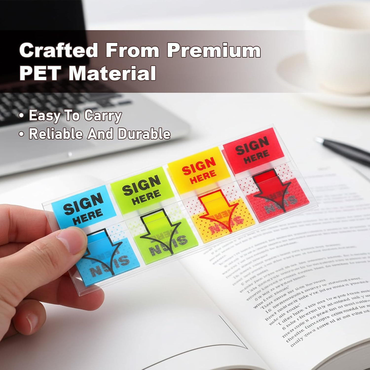 500Pcs Sign Here Stickers – Adhesive Arrow Labels, Sign Here Flags, Tabs & Stick