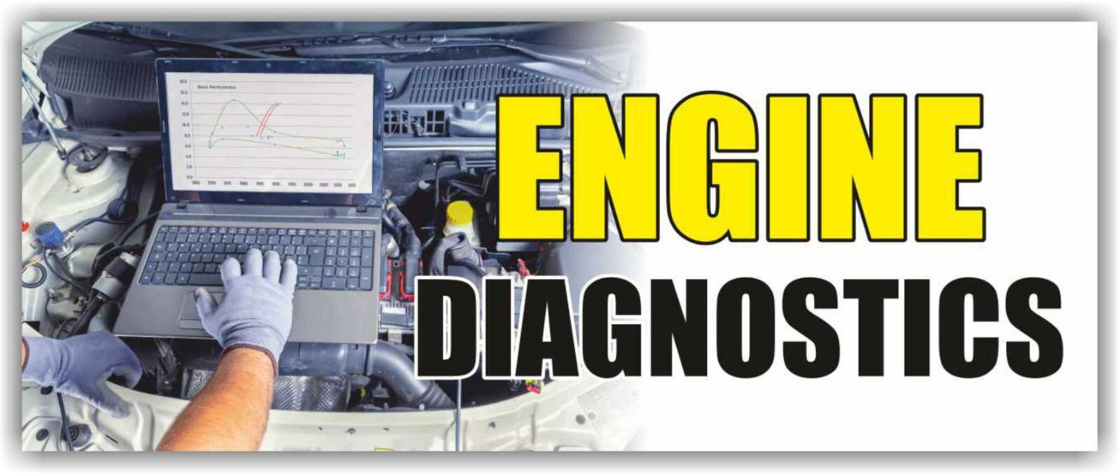 ENGINE DIAGNOSTICS Advertising Banner Vinyl Mesh Sign service repair car auto
