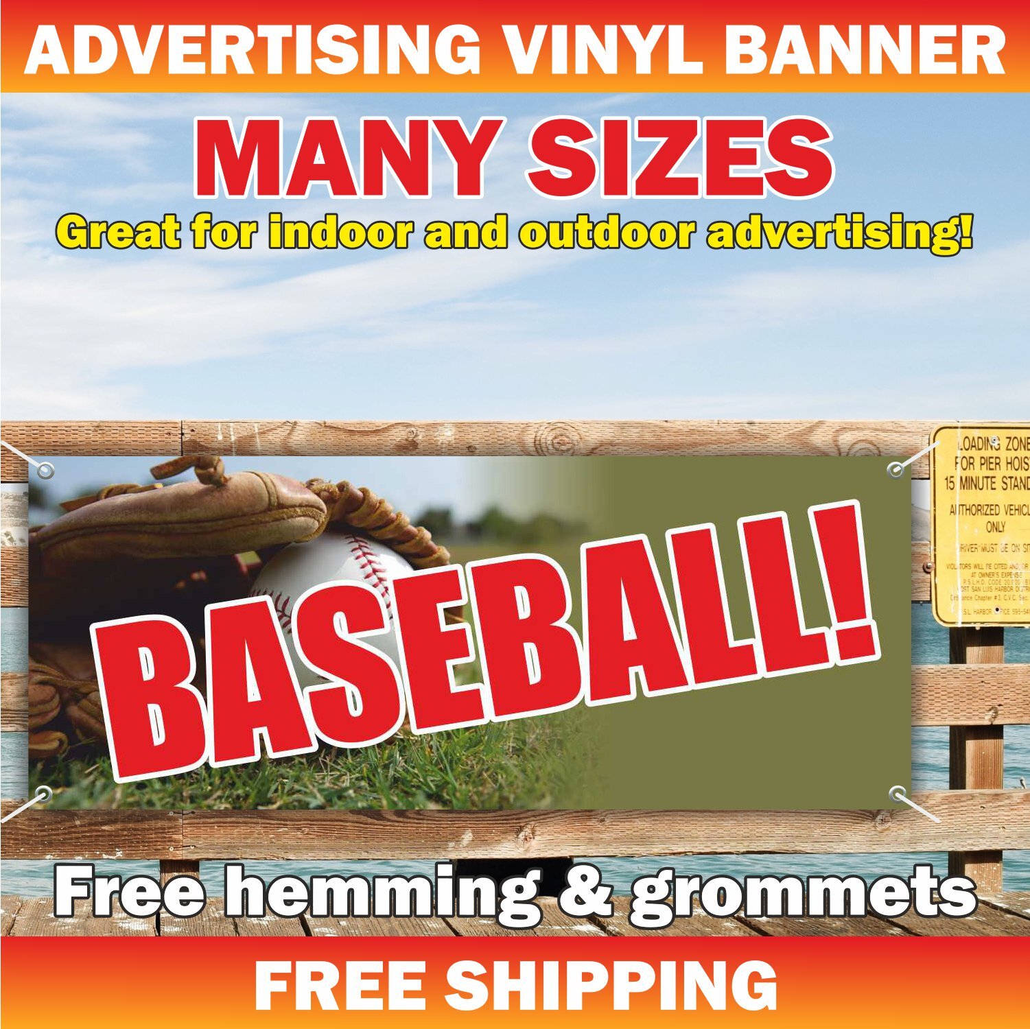 BASEBALL Advertising Banner Vinyl Mesh Sign sports ball football stand game