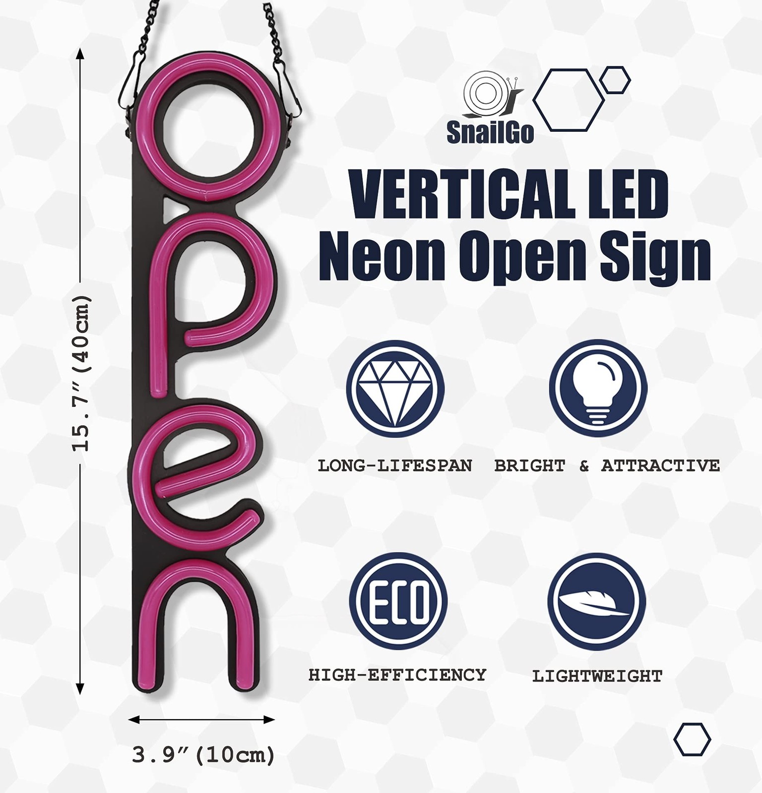 Open Signs for Business,LED Neon Open Sign,16×6 inch Lighted Sign for Restaur…