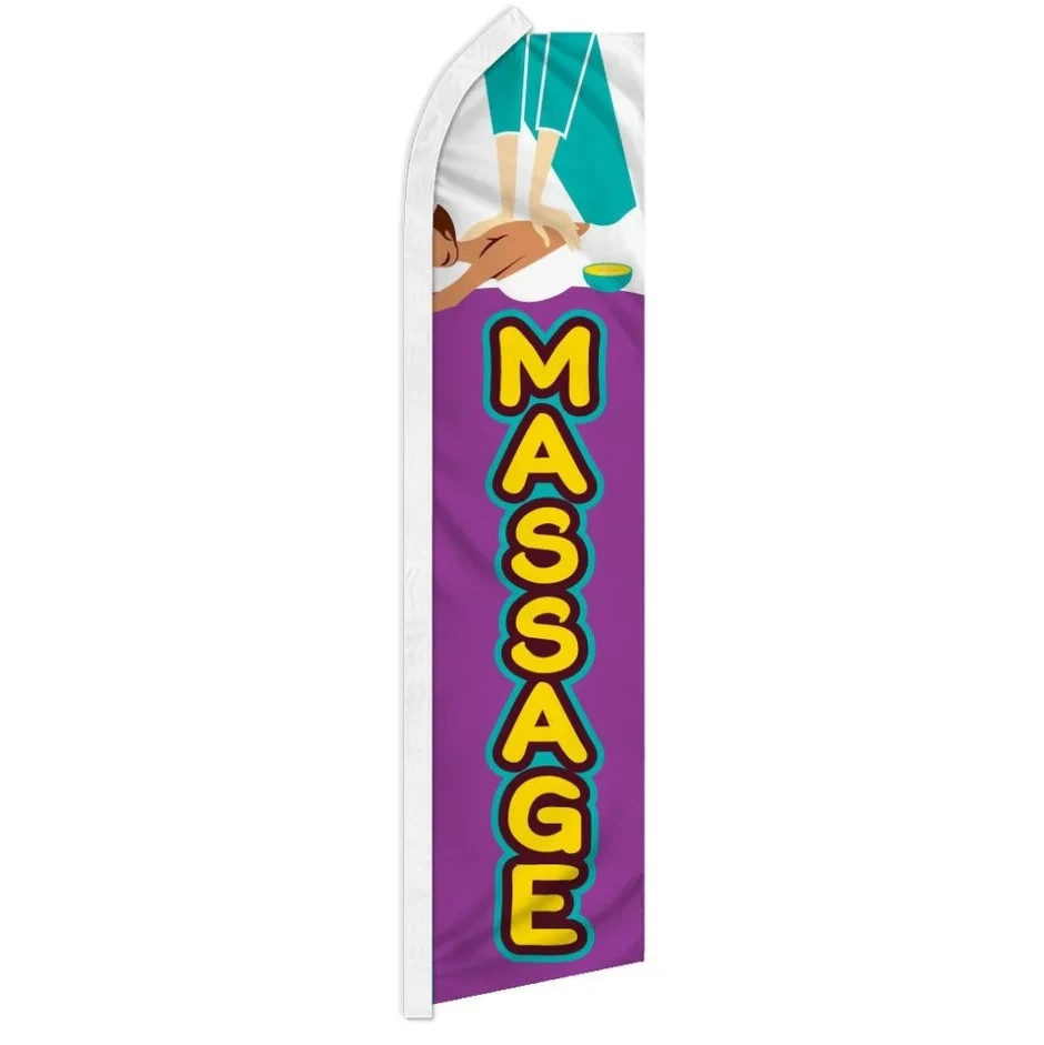 Massage Swooper Flutter Feather Advertising Beauty & Spa Massage Banner Flag