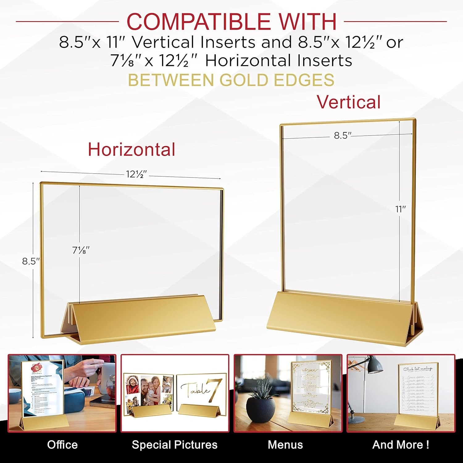 Acrylic Sign Holder 6 Pack 8.5×11 Plus 1 (Pack of 7), clear No Box