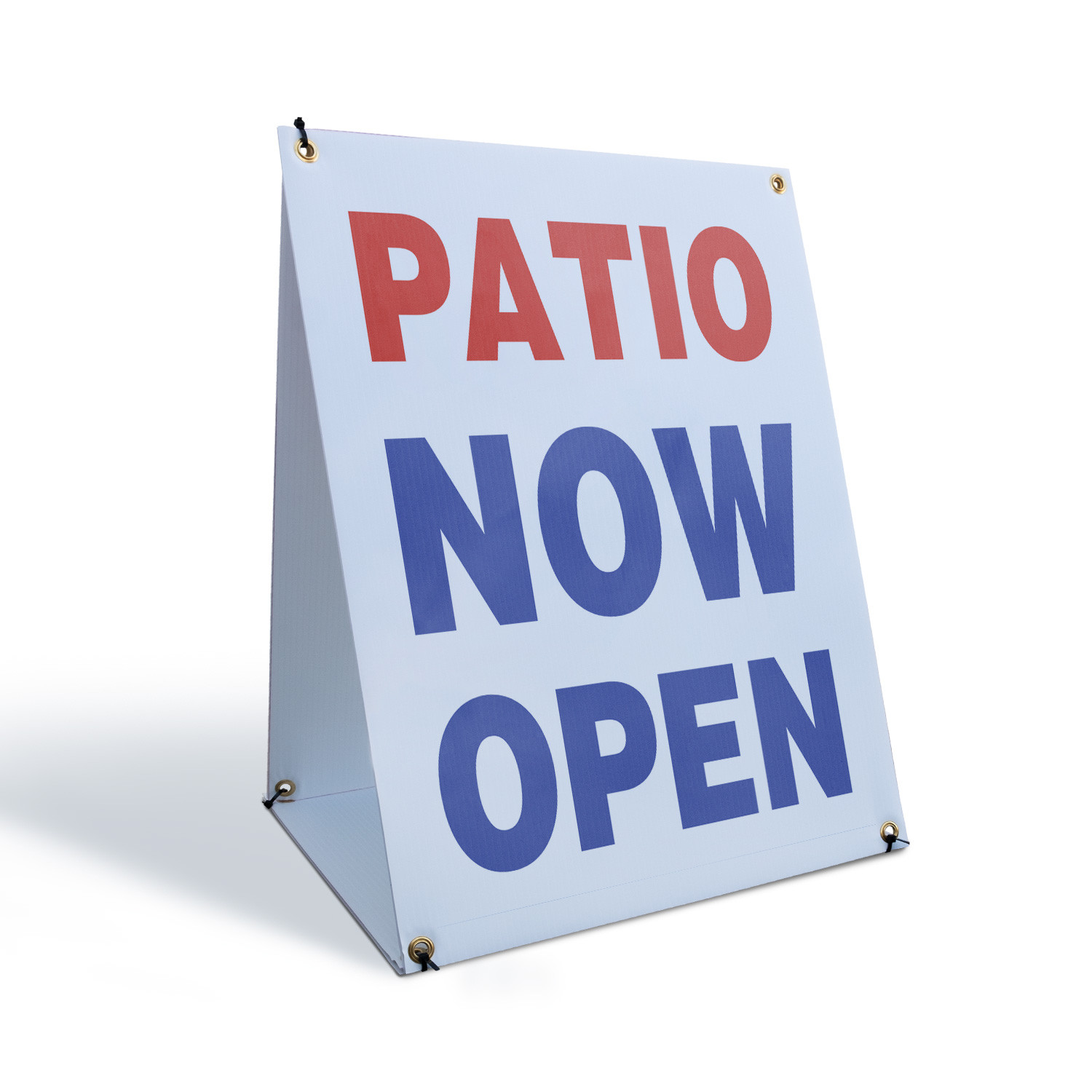 Patio Now Open A-Frame Sidewalk Sign Restaurant Outdoor Dining Enjoy The View