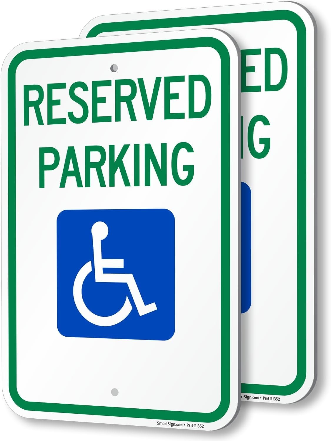 Pack of 2 Federal Handicap Reserved Parking Signs