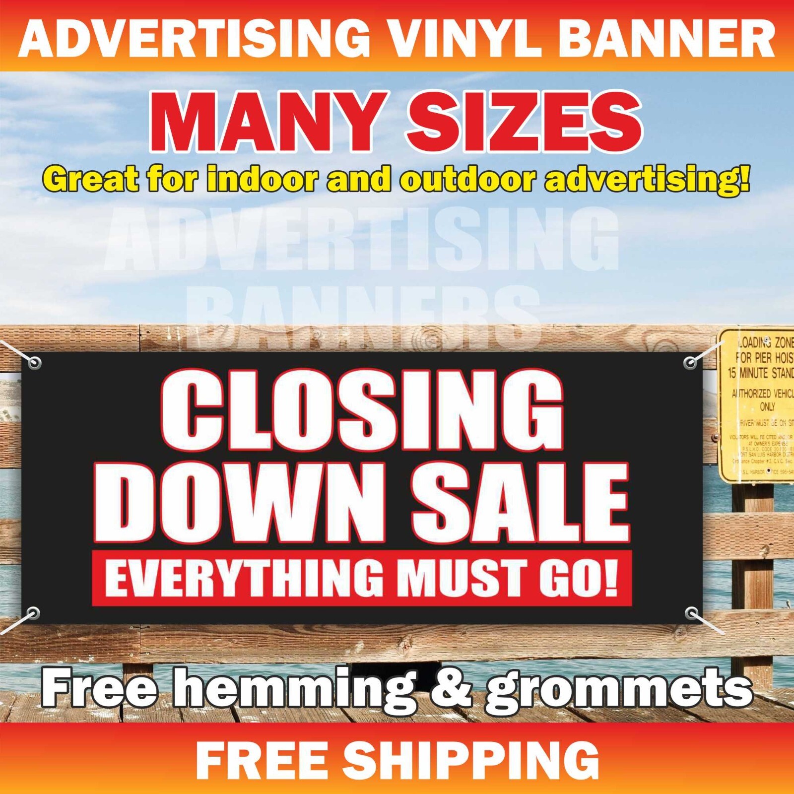 CLOSING DOWN SALE Advertising Banner Vinyl Mesh Sign EVERYTHING MUST GO Shop