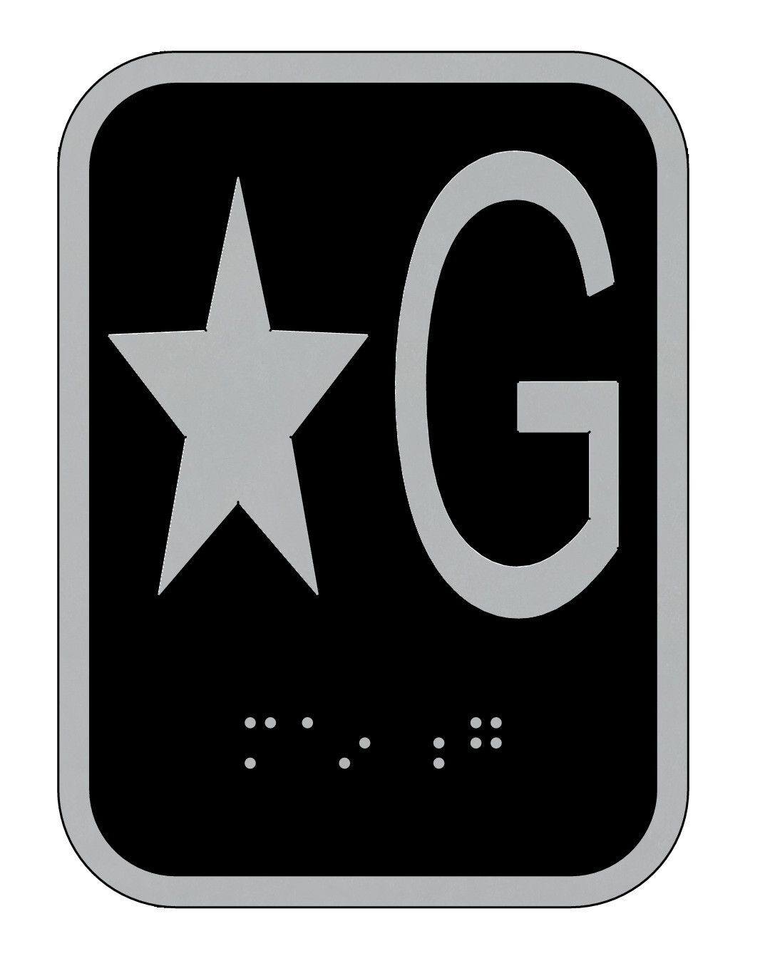 Elevator floor number Star G sign – Elevator Jamb Plate Star G ( 3×4-REF24-1027