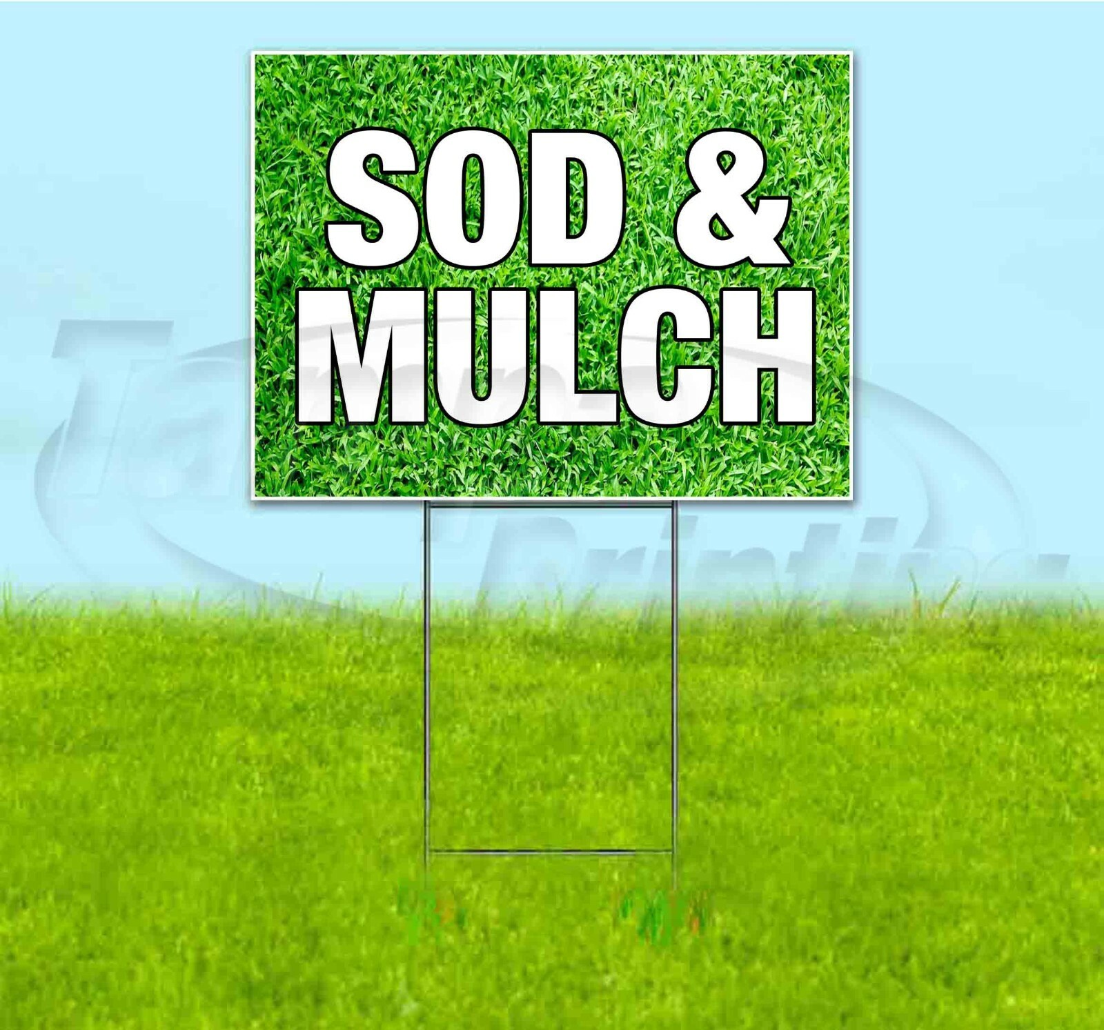 SOD & MULCH 18×24 Yard Sign WITH STAKE Corrugated Bandit BUSINESS LANDSCAPING