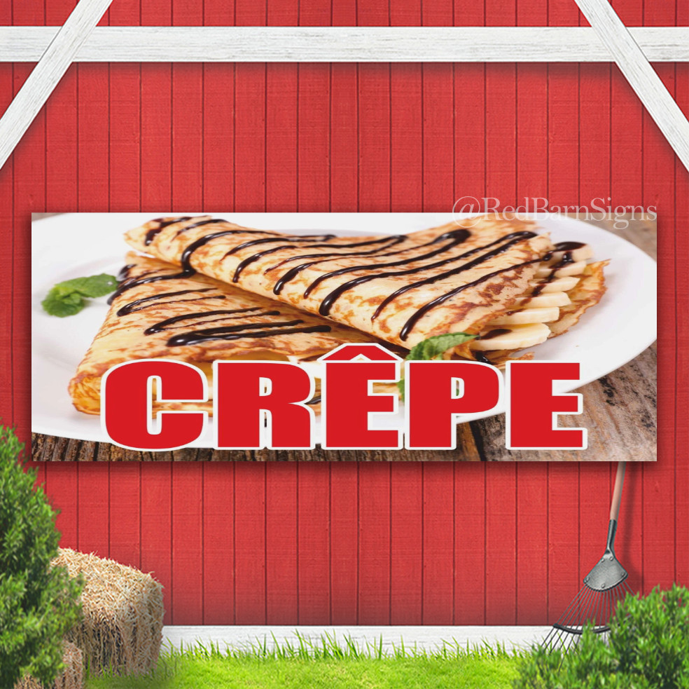 Crêpe crepes food truck drink bar Indoor Outdoor Banner Sign with grommets