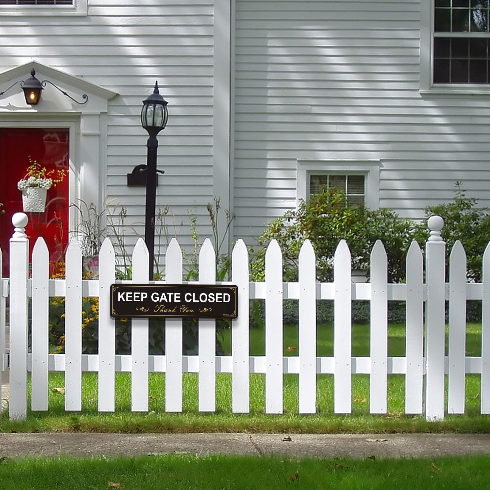 2 Pack 12×3 Inch Keep Gate Closed Sign Rust Free Aluminum Warning Sign