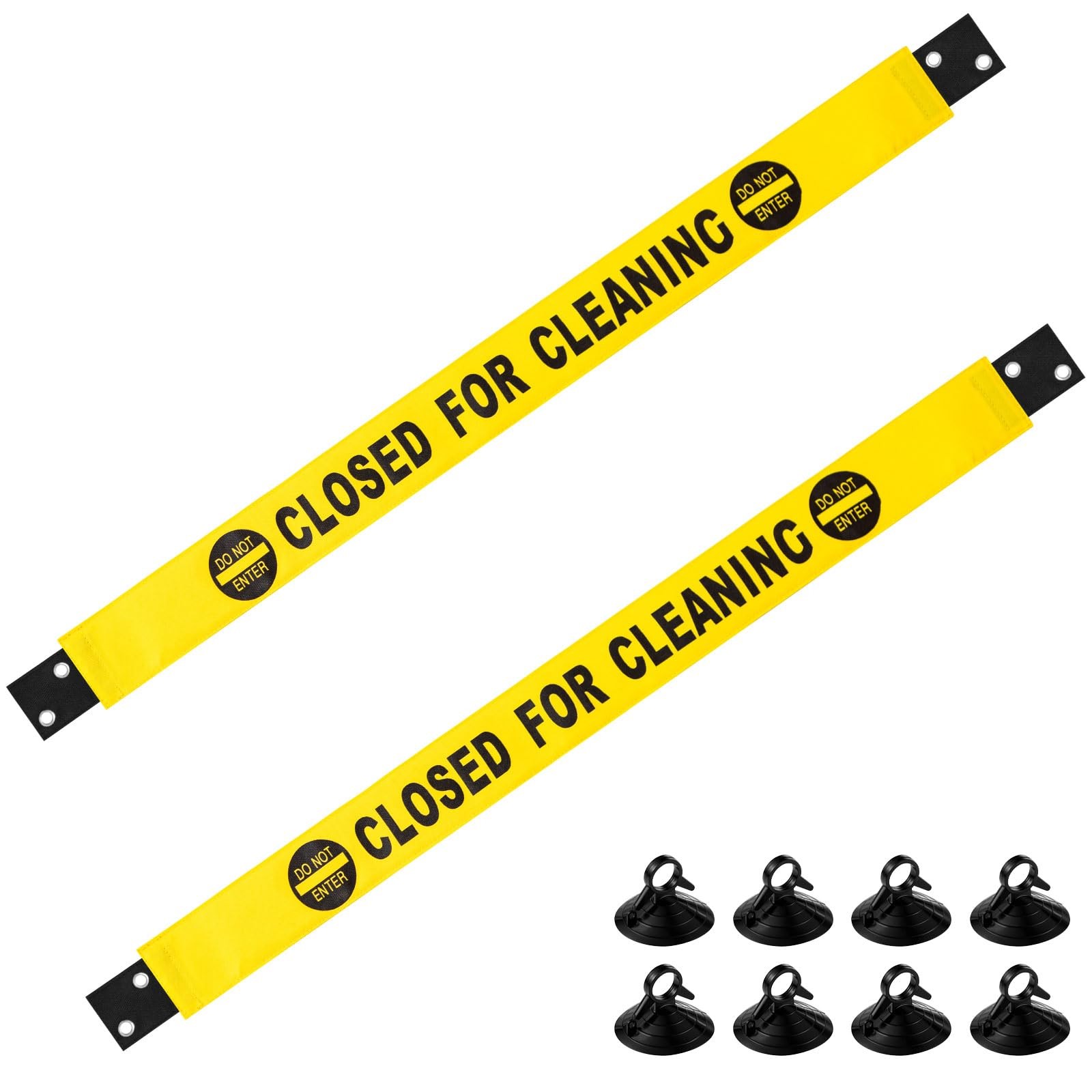 Barydat 2 Pcs Restroom Closed for Cleaning Sign with Magnetic Ends Nylon