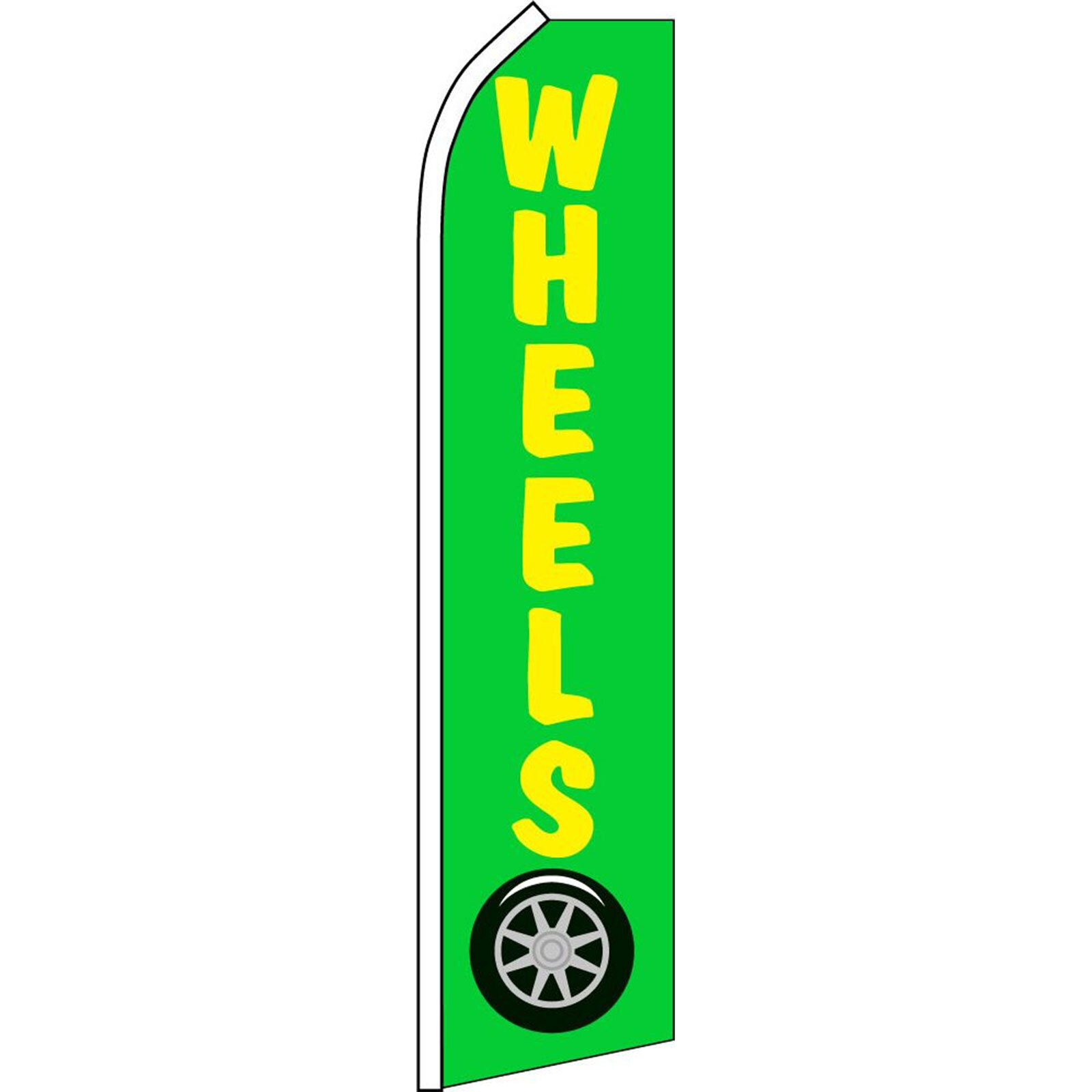 Wheels 2 1/2 ft X 11 1/2 ft Swooper Flag (Hardware Sold Separately)