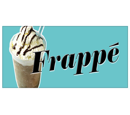 FRAPPE Decal iced cold coffee drink greek sign new cart trailer sticker