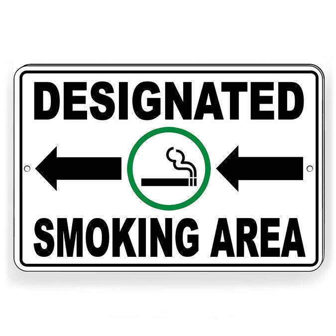 Designated Smoking Area Arrows Left Sign / Decal SSP002 / Magnetic Sign