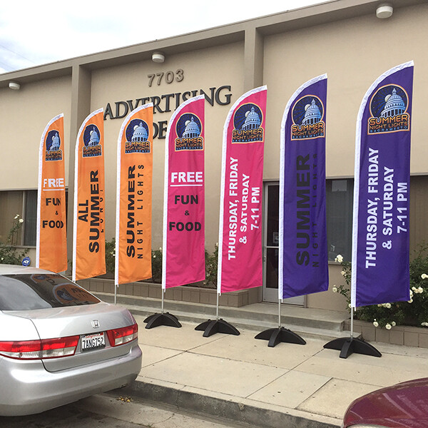 15ft Double Sided Custom Swooper Advertising Flag Feather Banner + Pole & Spike