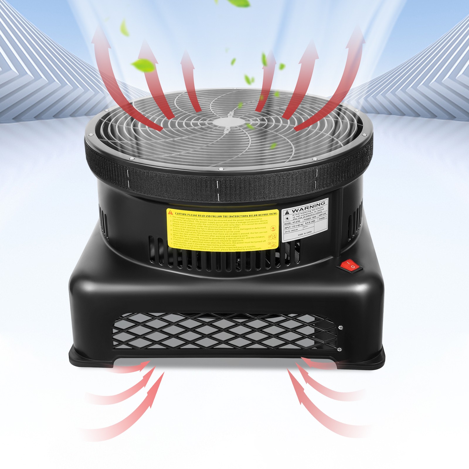 750W 17.7″ Air Blower Fan for Inflatable Wind Dancer Tube Man Fly Guy Sky Puppet