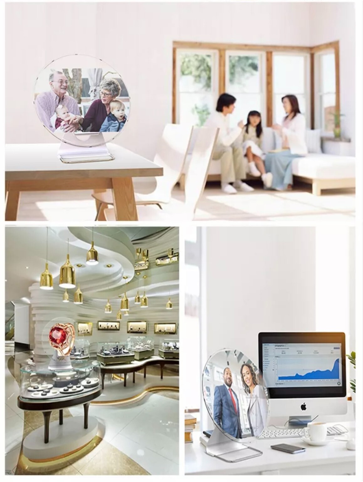 30cm Desktop Holographic Display led fan projector 3D