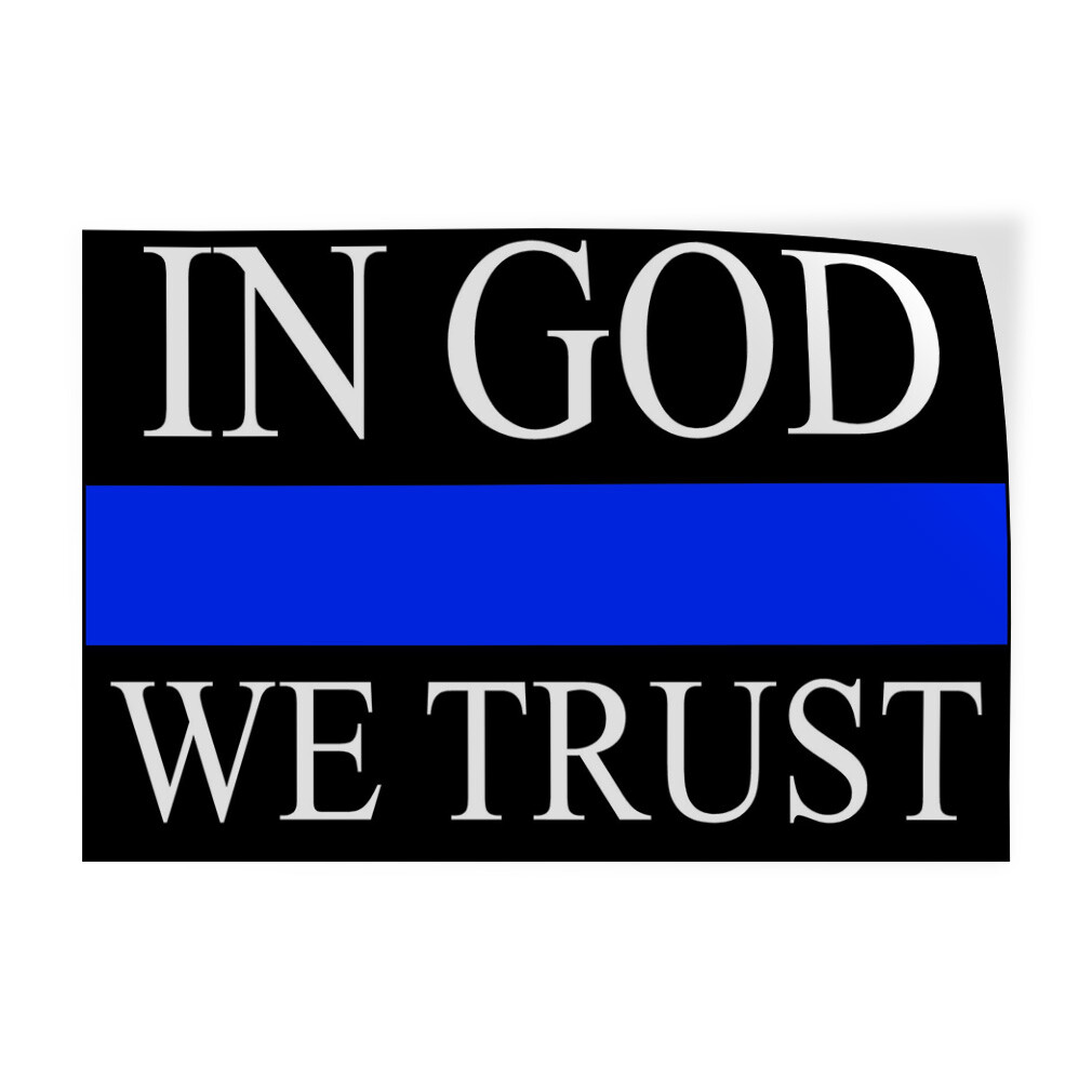 Decal Stickers In God We Trust Police Cop Vinyl Store Sign Label Religions