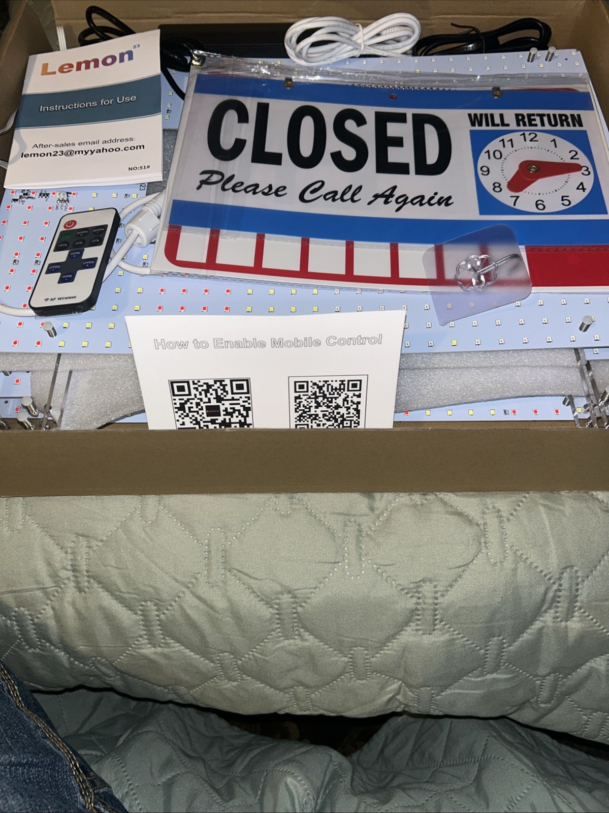 50″x17″ Large LED Open Sign with Remote and Bluetooth App, Super Bright